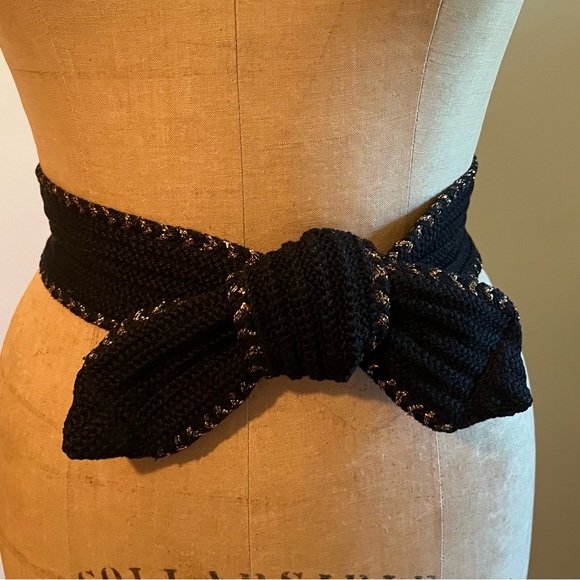 Black Cotton/Lurex Sash - Picture 2 of 5